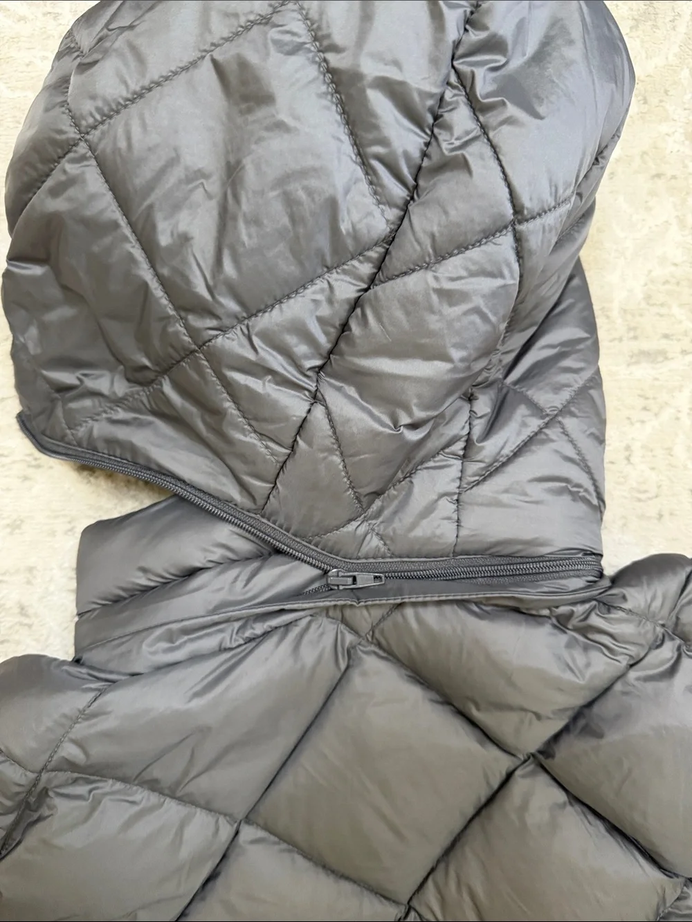 Michael Kors grey Quilted Hooded Long Puffer Coat